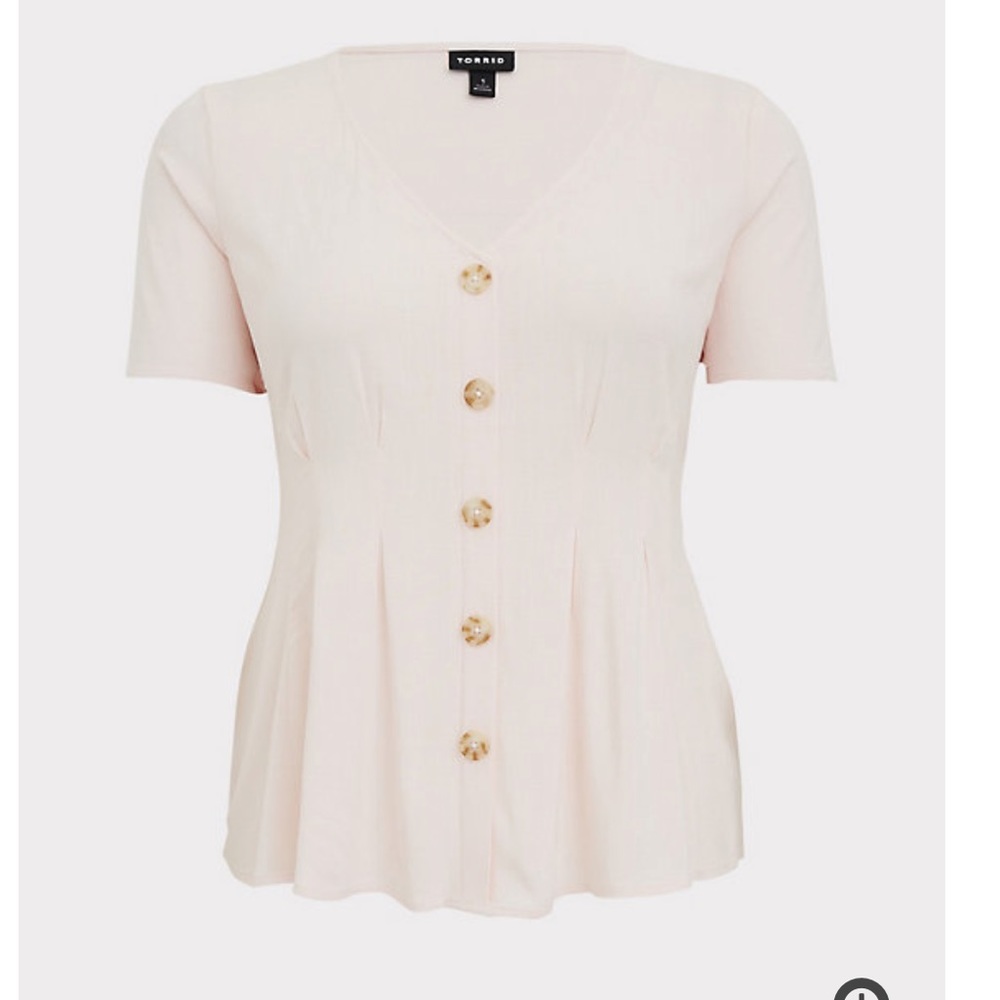 NWT Torrid blush pink linen fit  and flare blouse